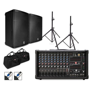 Harbinger LP9800 Powered Mixer Package With Kustom KPX Passive Speaker (HB-LP9800 PKG)