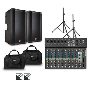 Harbinger LV14 Mixer With VARI V2300 Powered Speakers, Stands, Cables  (HB-LV14 V2300 PKG)
