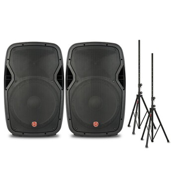Harbinger Package With VARI V1015 15" Powered Speakers and Stands (HB-VARI V1015)