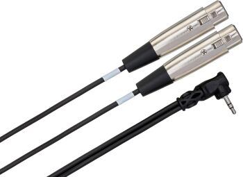 Hosa CYX-405F Microphone Cable - Dual XLR3 Female to Right-angle 3.5mm (HS-CYX-405F)