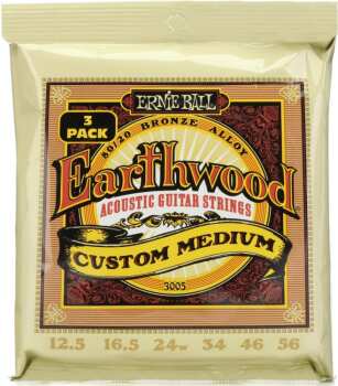 Ernie Ball 3005 Earthwood 80/20 Bronze Acoustic Guitar Strings - .0125 (ER-P03005)