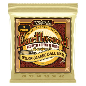 Earthwood 80/20 Bronze Nylon Ball End Folk/Classical Guitar Strings -  (ER-P03069)