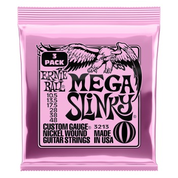 Mega Slinky Nickel Wound Electric Guitar Strings 10.5-48 Gauge - 3 Pac (ER-P03213)