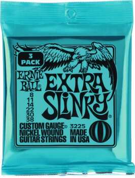 Ernie Ball 3225 Extra Slinky Nickel Wound Electric Guitar Strings - .0 (ER-P03225)