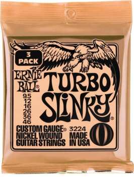 Ernie Ball 3224 Turbo Slinky Nickel Wound Electric Guitar Strings - .0 (ER-P03224)