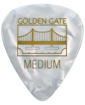 Golden Gate MP-445 Deluxe Flat Pick Sideman Medium Pearloid � Dozen (OL-MP-445)