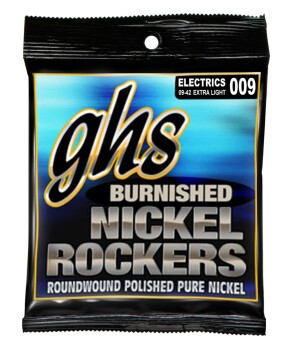 GHS Burnished Nickel Roundwound Pure Nickel Electric Guitar Strings BN (GH-BNR-XL)