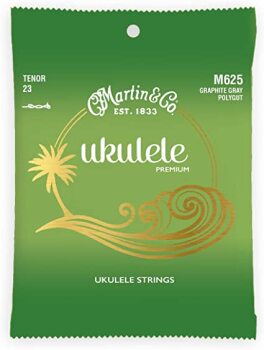 Martin Premium Polygut Ukulele Strings M625, Tenor-Gauge Graphite Gray (MR-M625)