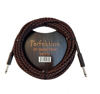 Perfektion Braided 20' Instrument Cable - Black/Red (PE-PM-BCR)