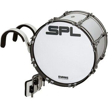Sound Percussion Labs Birch Marching Bass Drum with Carrier 22 x 14 (SB-SPL 22 X 14 WHT)
