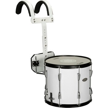 Sound Percussion Labs Marching Snare Drum With Carrier 14 x 12 in. Whi (SB-SPL WHT SNARE)
