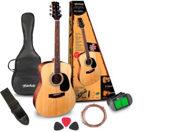 Mitchell D120PK Acoustic Guitar Value Package Natural (MH-D120PK)