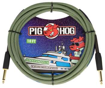 PIG HOG "JAMAICAN GREEN" INSTRUMENT CABLE, 10FT (PI-PCH10JGR)