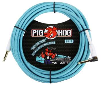 PIG HOG "DAPHNE BLUE" INSTRUMENT CABLE, 20FT RIGHT ANGLE (PI-PCH20DBR)