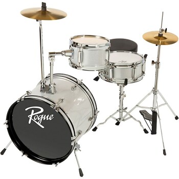 Rogue Lil' Kicker 3-Piece Junior Drum Set Metallic Silver (RG-RLILSIL)