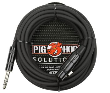 Pig Hog PX-TMXF20 1/4" TRS to XLR Adaptor Cable, 20 Feet (PI-PX-TMXF20)