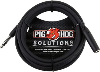 Pig Hog PHX14-10 1/4" TRSF to 1/4" TRSM Headphone Extension Cable, 10  (PG-PHX14-10)