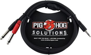 Pig Hog PB-S3410 3.5 mm Stereo to Dual 1/4" Mono (Male) Stereo Breakou (PI-PB-S3410)