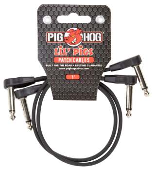 PIG HOG LIL PIGS 1FT LOW PROFILE PATCH CABLES - 2 PACK (PI-PHLSK1BK)
