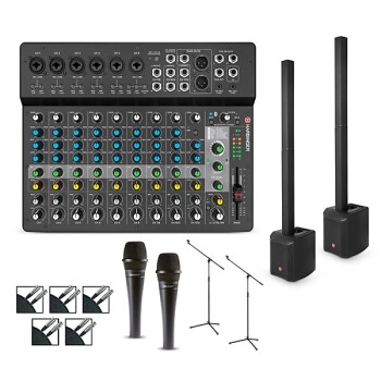 Harbinger LV14 Mixer Package With MLS900 Pair, Mics, Stands and Cables (HB-LV14 PKG)