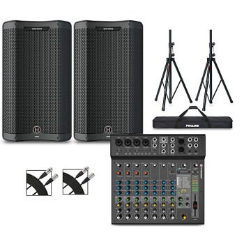 Harbinger VARI 3412 12" Powered Speakers Package With LX12 Mixer, Stan (HB-VARI PKG)