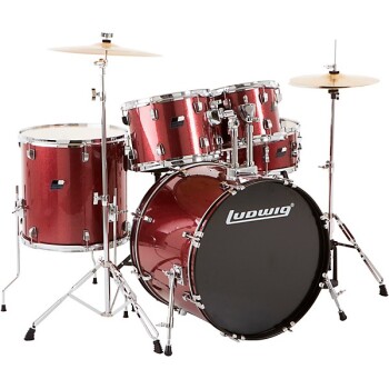 Ludwig BackBeat Complete 5-Piece Drum Set With Hardware and Cymbals Wi (LW-LUD-BACKBEAT-WRS)