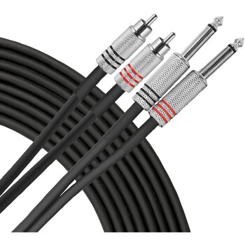 Livewire Advantage Interconnect Dual Cable RCA Male to 1/4" TS Male 5  (LV-LW RCAMM)