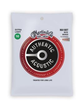 Martin MA180T Authentic Acoustic Lifespan 80/20 Bronze Extra Light (12 (MR-MA180T)