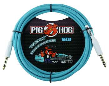 Pig Hog PCH10DB Instrument Cable. 10' Daphne Blue (PI-PCH10DB)