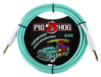 Pig Hog PCH10SG Instrument Cable. 10' Seafoam Green (PI-PCH10SG)