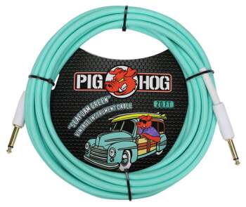 Pig Hog PCH20SG Instrument Cable. 20' Seafoam Green (PI-PCH20SG)
