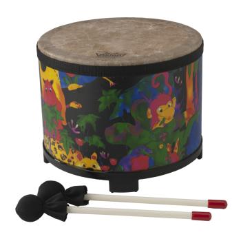 Remo KD-5080-01 Kids Percussion Floor Tom Drum. Fabric Rain Forest 10" (RE-KD508001)