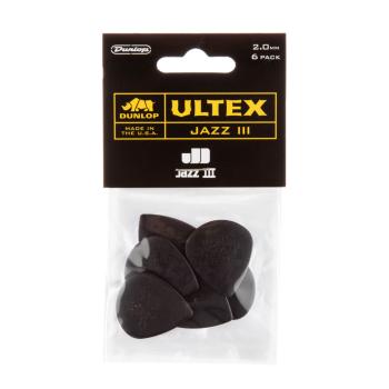 Dunlop 427P200 Ultex Jazz III Guitar Pick 2.0mm (6 Pack) (DU-427P20)