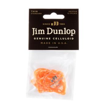 Dunlop 483P08TH Celluloid Guitar Pick. Medium Gauge Orange Pearloid (1 (DU-483P08TH)