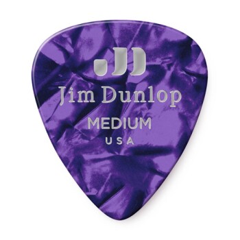 Dunlop 483P13MD Celluloid Guitar Pick Purple Pearloid Medium (12 Pack) (DU-483P13MD)