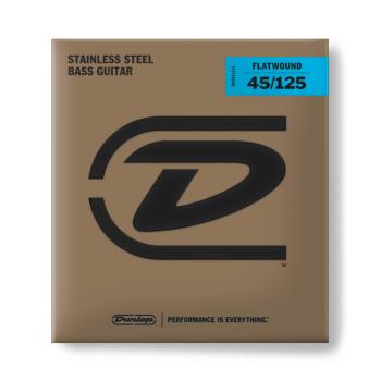 Dunlop DBFS45125 Flatwound Stainless Steel Bass Strings (5 String). 45 (DU-DBFS45125)