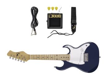 J Reynolds JRPKSTBL Mini Electric Guitar Pack. Blue (JR-JRPKSTBL-M)