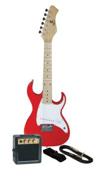 J Reynolds JRPKSTRD Mini Electric Guitar Pack. Red (JR-JRPKSTRD-M)