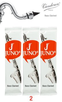 JUNO JCR312/3 Bass Clarinet Reeds #2. (3 Reed Card) (VN-JCR312/3)