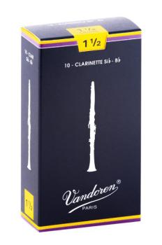 Vandoren CR1015 Bb Clarinet Traditional Reeds Strength #1.5. (Box of 1 (VN-CR1015)