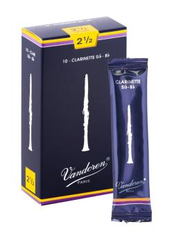 Vandoren CR1025 Bb Clarinet Traditional Reeds Strength #2.5. (Box of 1 (VN-CR1025)