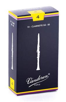 Vandoren CR104 Bb Clarinet Traditional Reeds Strength #4. (Box of 10) (VN-CR104)