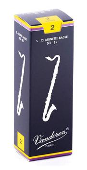 Vandoren CR122 Bass Clarinet Traditional Reeds Strength #2. (Box of 5) (VN-CR122)