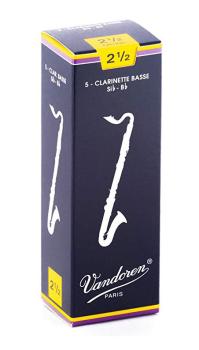 Vandoren CR1225 Bass Clarinet Traditional Reeds Strength #2.5. (Box of (VN-CR1225)