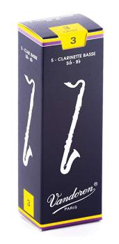 Vandoren CR123 Bass Clarinet Traditional Reeds Strength #3. (Box of 5) (VN-CR123)