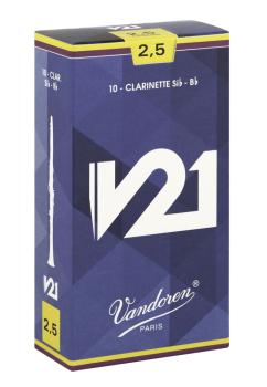 Vandoren CR8025 Bb Clarinet V21 Reeds Strength #2.5. (Box of 10) (VN-CR8025)