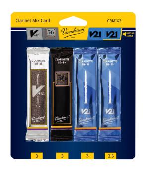 Vandoren CRMIXBB3 Clarinet Mix Card includes 1 each #3  V.12, 56 Rue L (VN-CRMIXBB3)