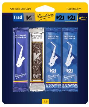 Vandoren SAXMIXA25 Alto Saxophone Reeds. Classical Mix Card #2.5 (VN-SAXMIXA25)