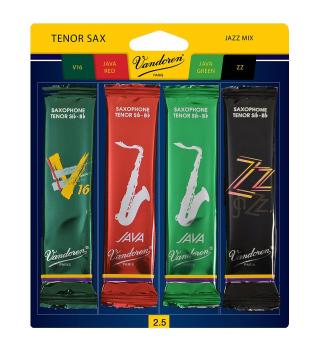 Vandoren SRMIXT25 Tenor Saxophone Jazz Reed Mix Card. (1 each ZZ, V16, (VN-SRMIXT25)