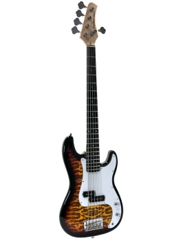 Palmer 5-String Precision Bass, Flame Brownburst (PA-PB5-FBS)